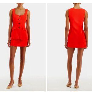 Amanda Uprichard Kya Sleeveless Romper Minidress – Small – Red – NWT – Sold Out